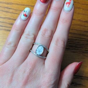 Fragrant jewels silver marble stacked ring size 6 and 7